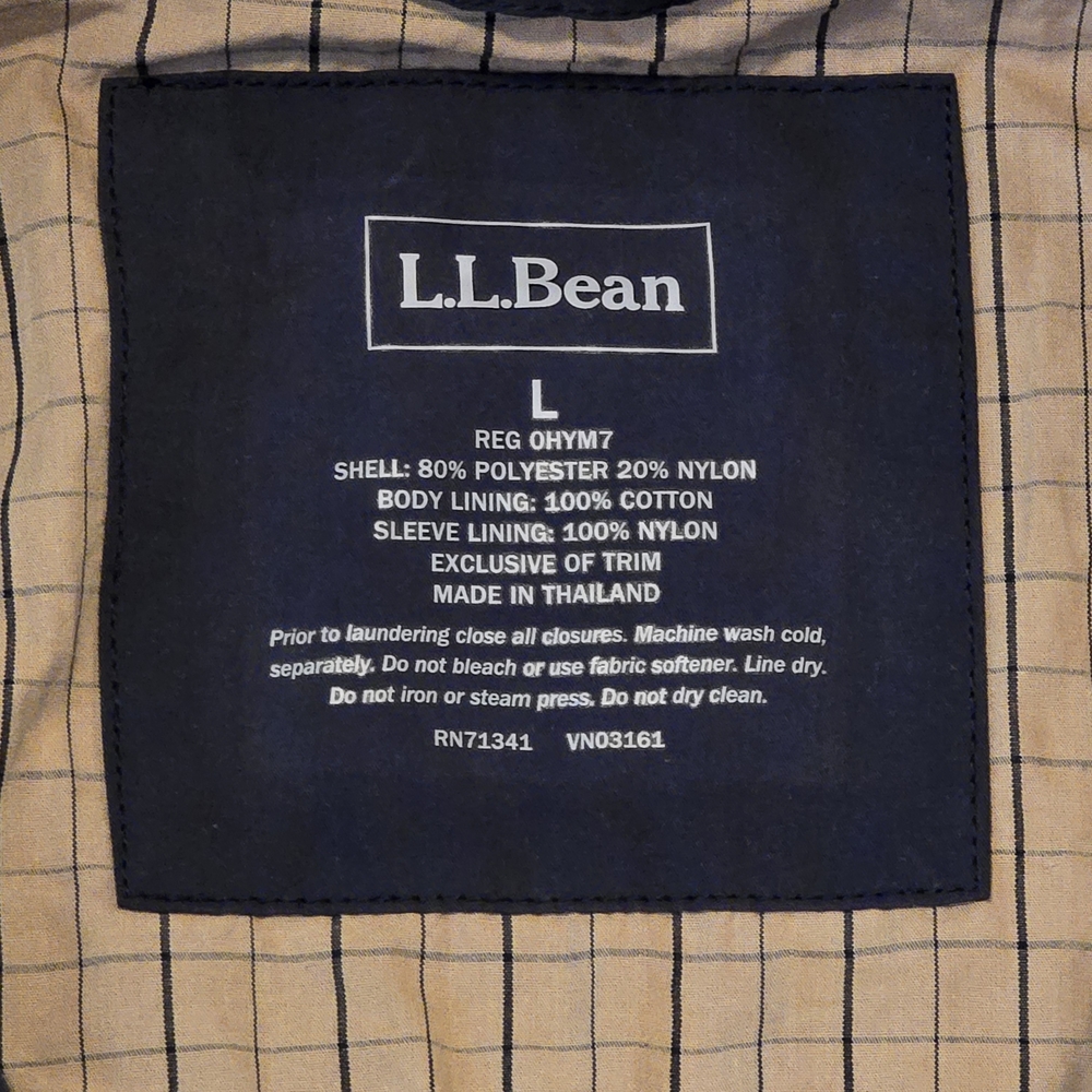 L.L. Bean Men’s Springweight Jacket Navy Blue Size L - Picture 3 of 8